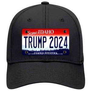 Trump 2024 Idaho Metal on Cotton Velcro Hat - Black